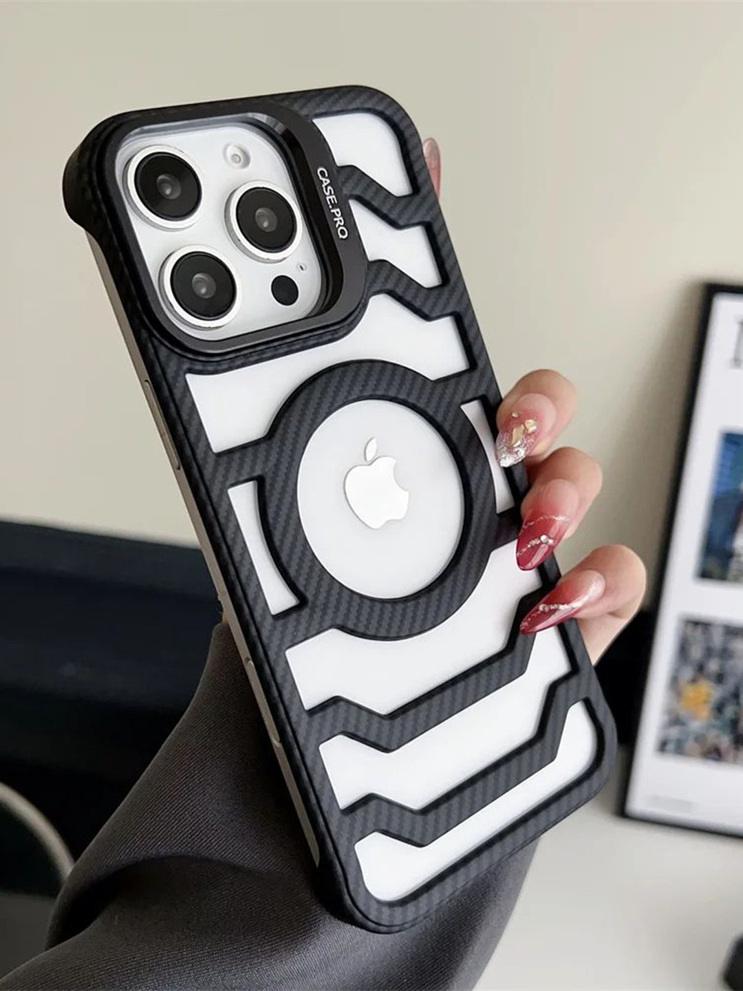 

Luxury Kase Solid iPhone 16 Pro Max Back Case, Black