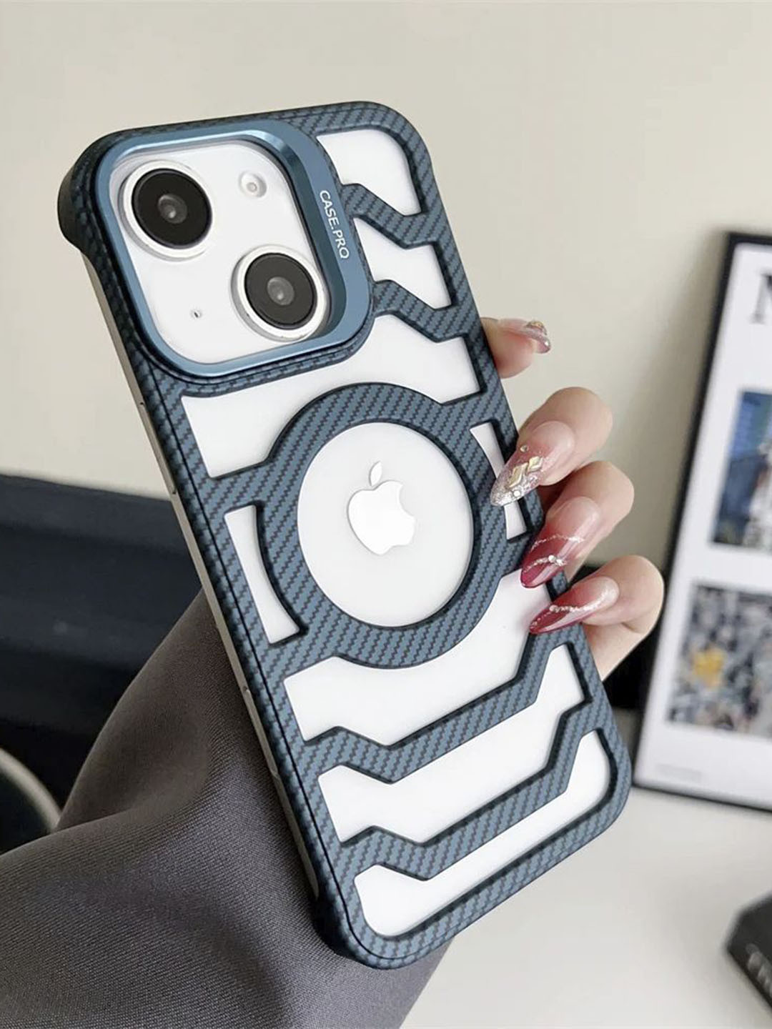 

Luxury Kase Solid iPhone 14 Back Case Mobile Accessories, Blue