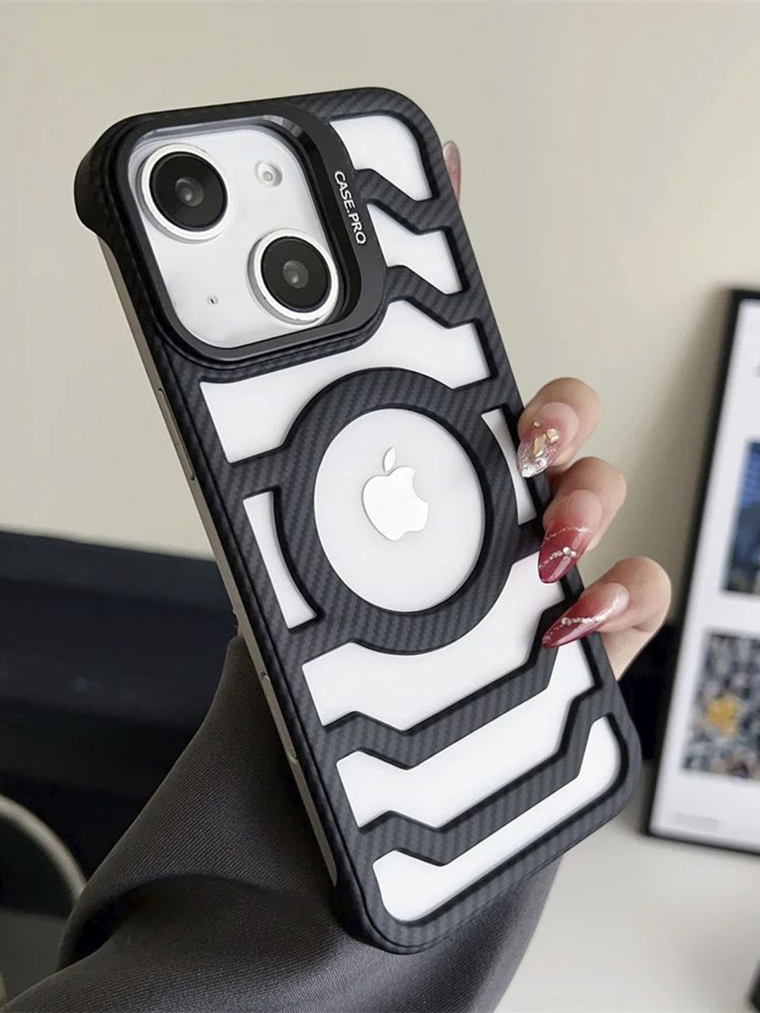 

Luxury Kase Solid iPhone 13 Back Case, Black