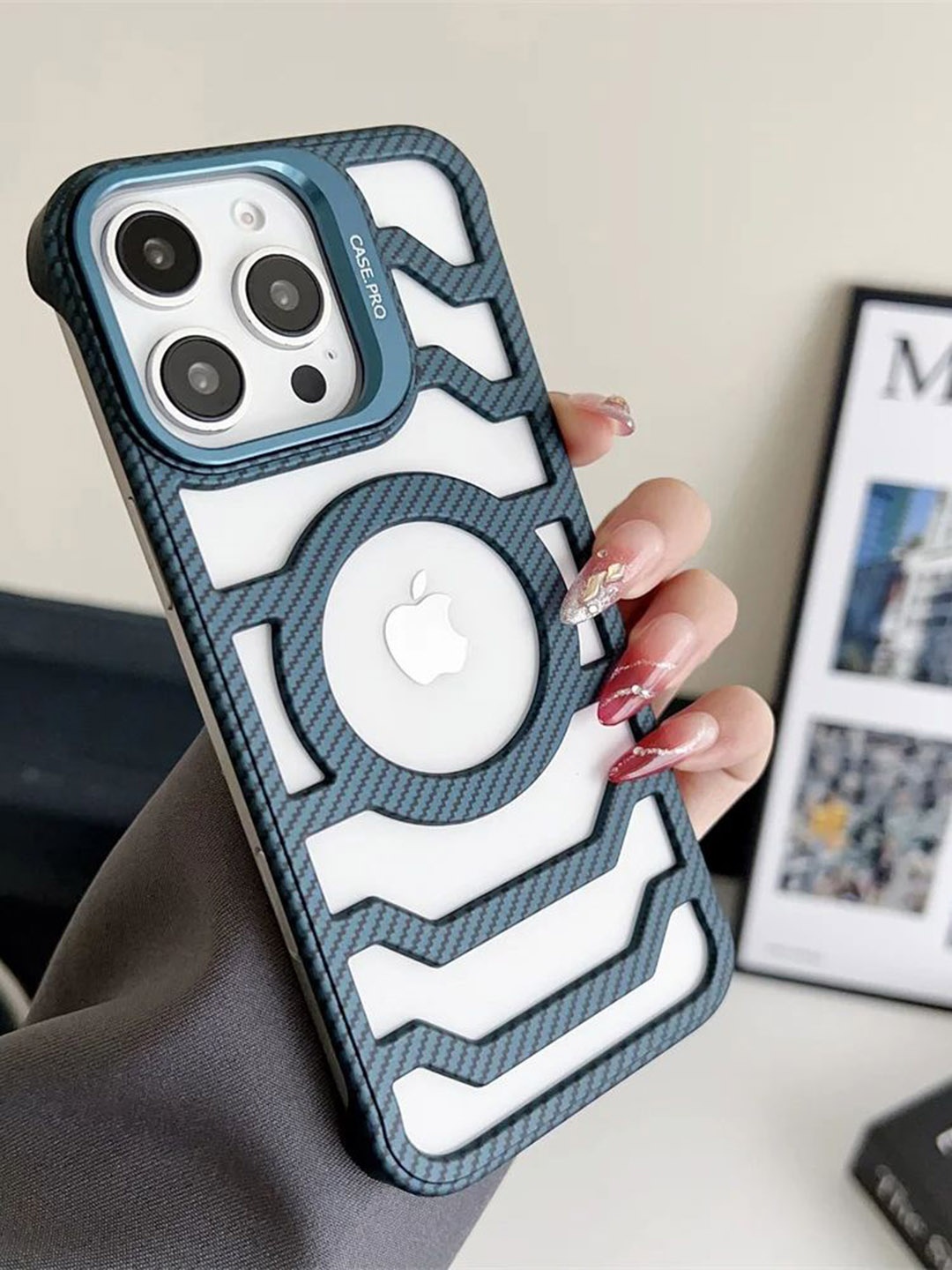 

Luxury Kase Solid iPhone 14 Pro Back Case Mobile Accessories, Blue
