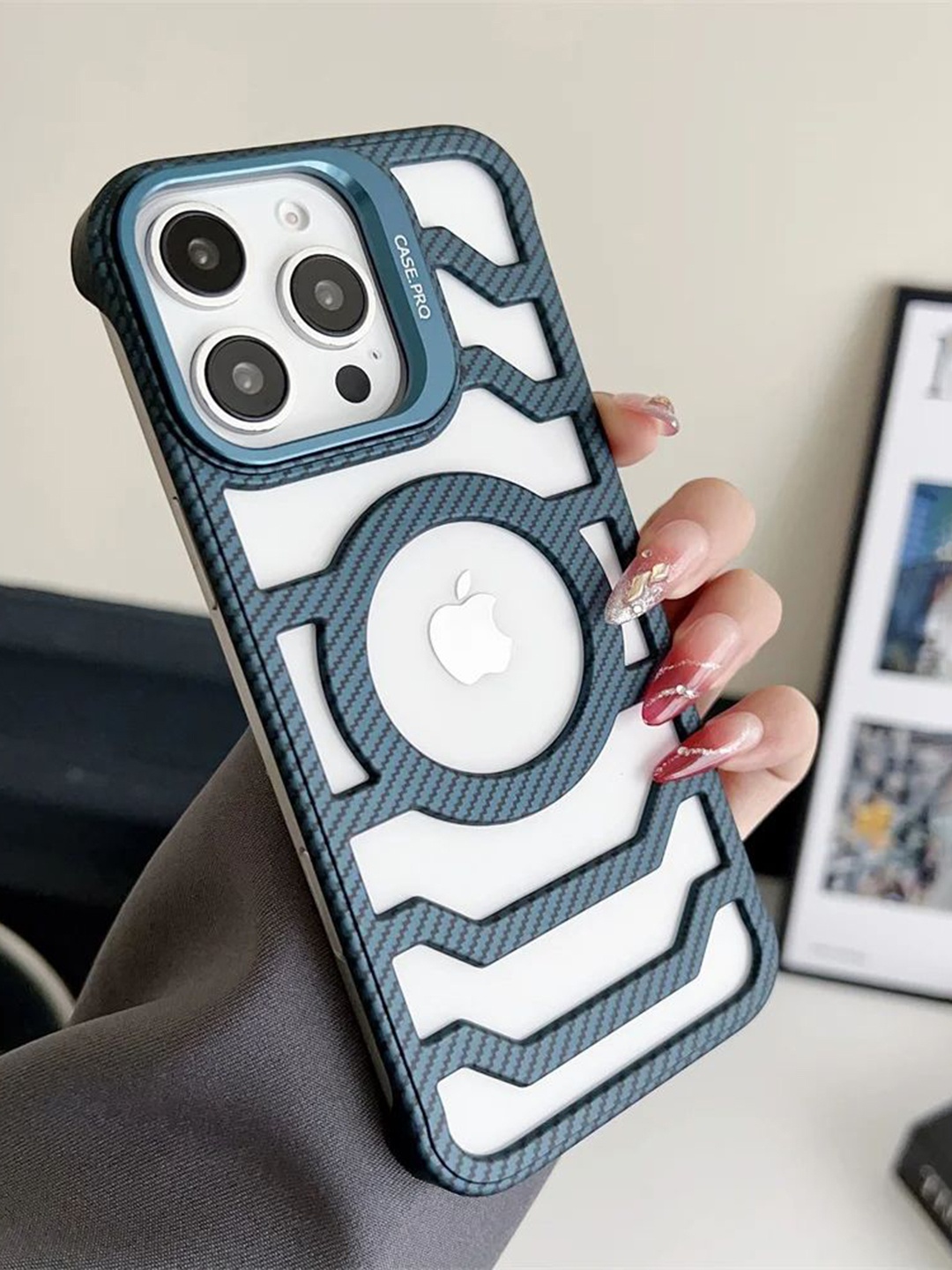 

Luxury Kase Solid iPhone 15 Pro Back Case Mobile Accessories, Blue