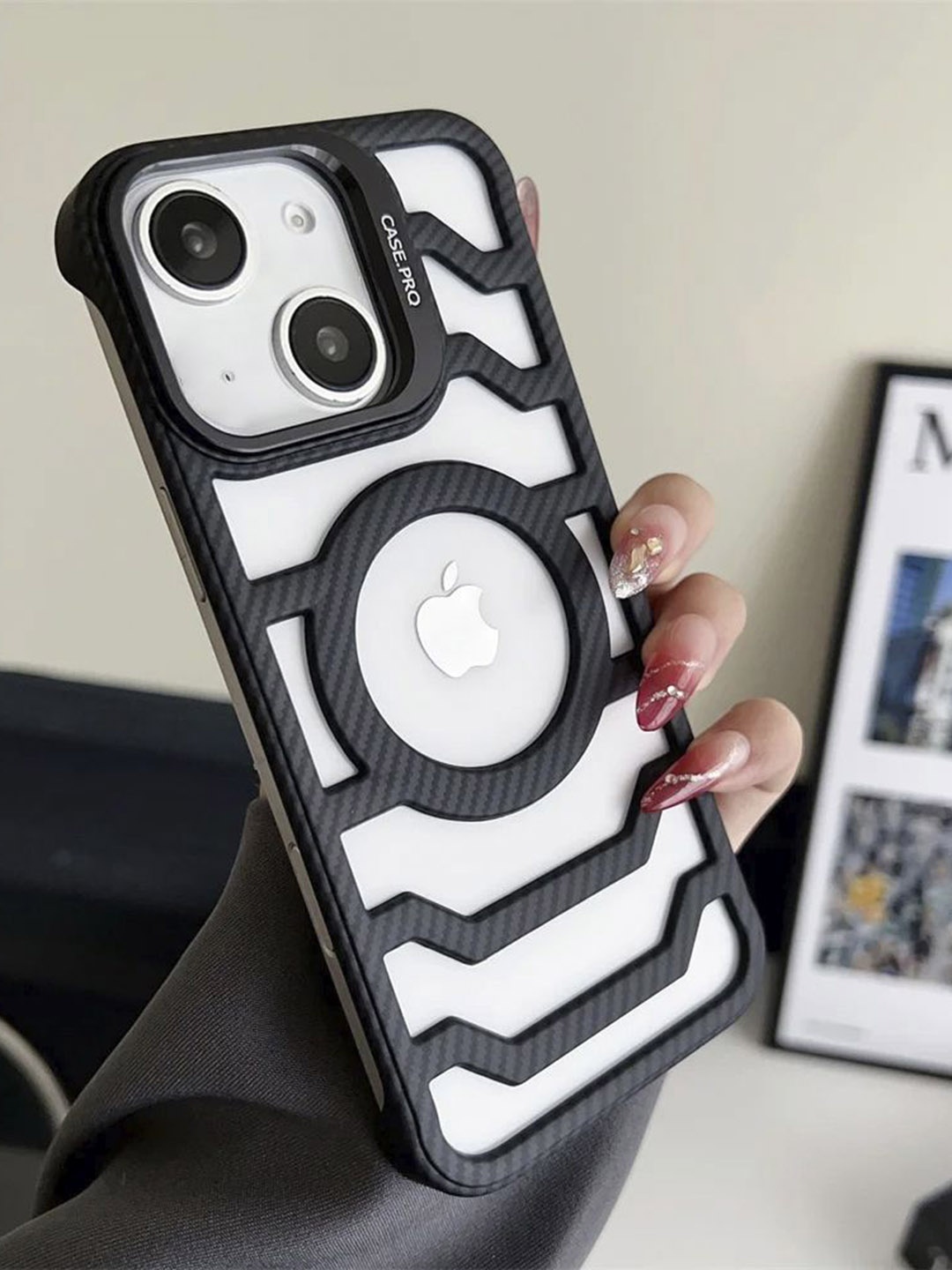 

Luxury Kase Solid iPhone 14 Plus Back Case, Black