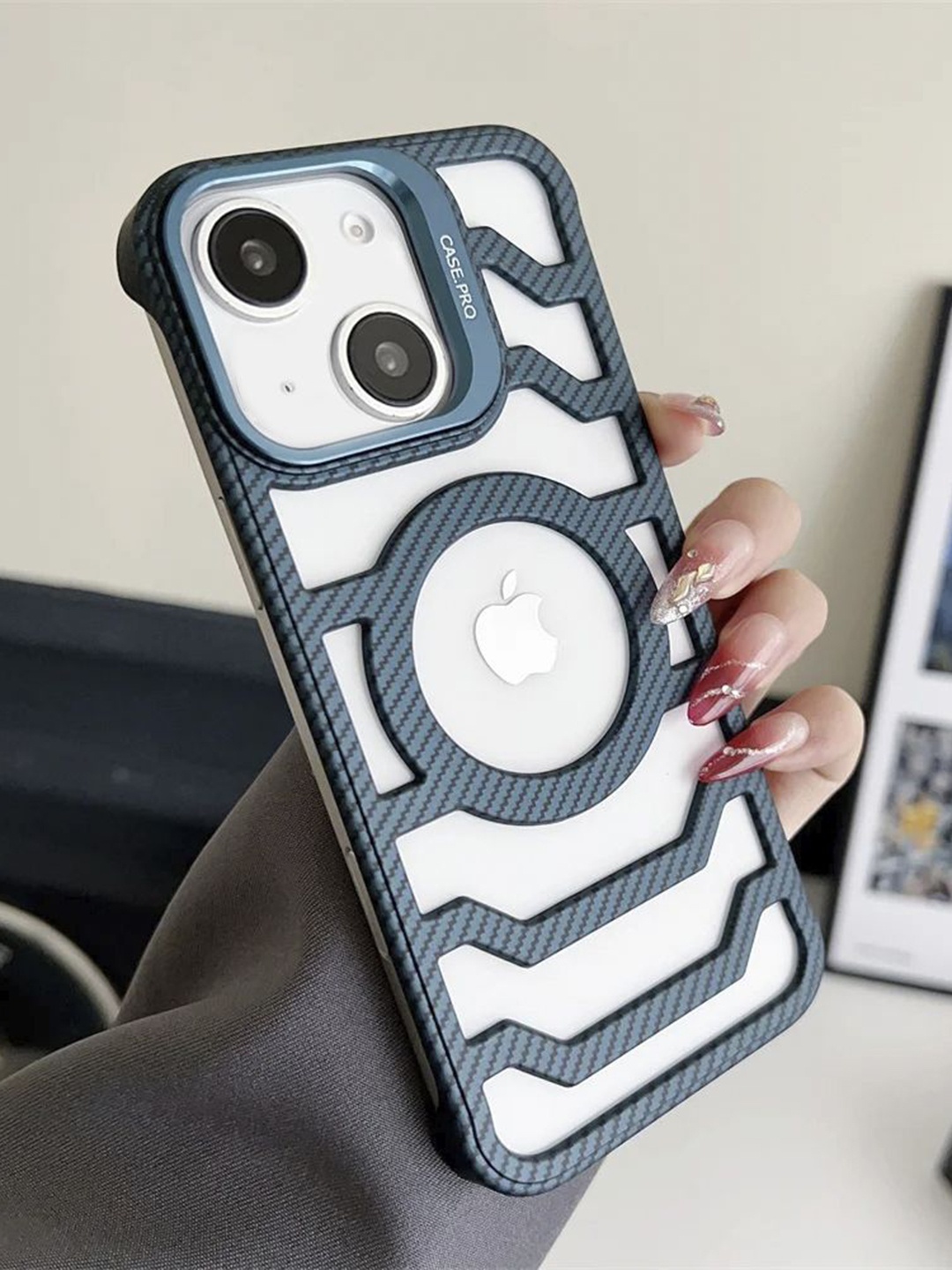 

Luxury Kase Solid iPhone 15 Back Case, Blue
