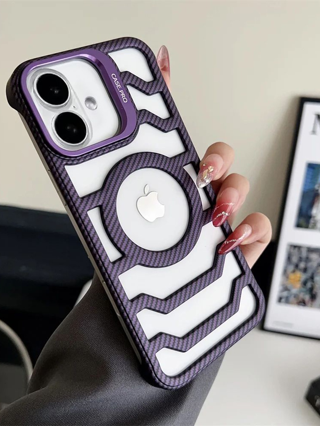 

Luxury Kase Solid iPhone 16 Back Case, Purple