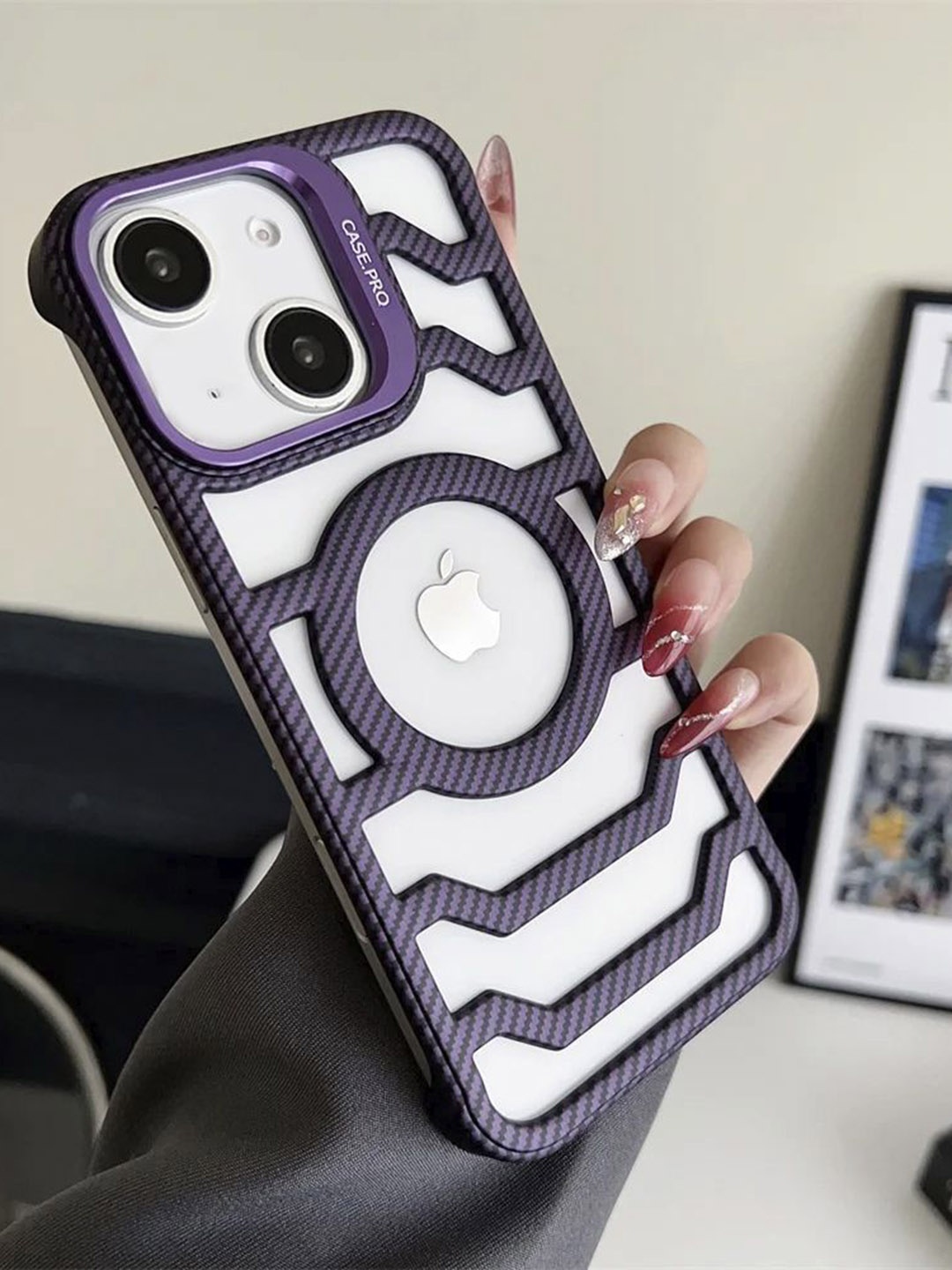 

Luxury Kase LK172 Solid iPhone 15 Plus Back Case, Purple