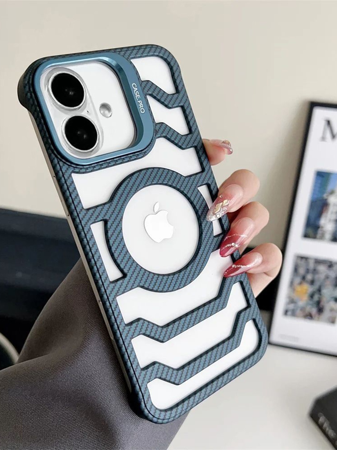 

Luxury Kase Solid iPhone 16 Back Case, Blue