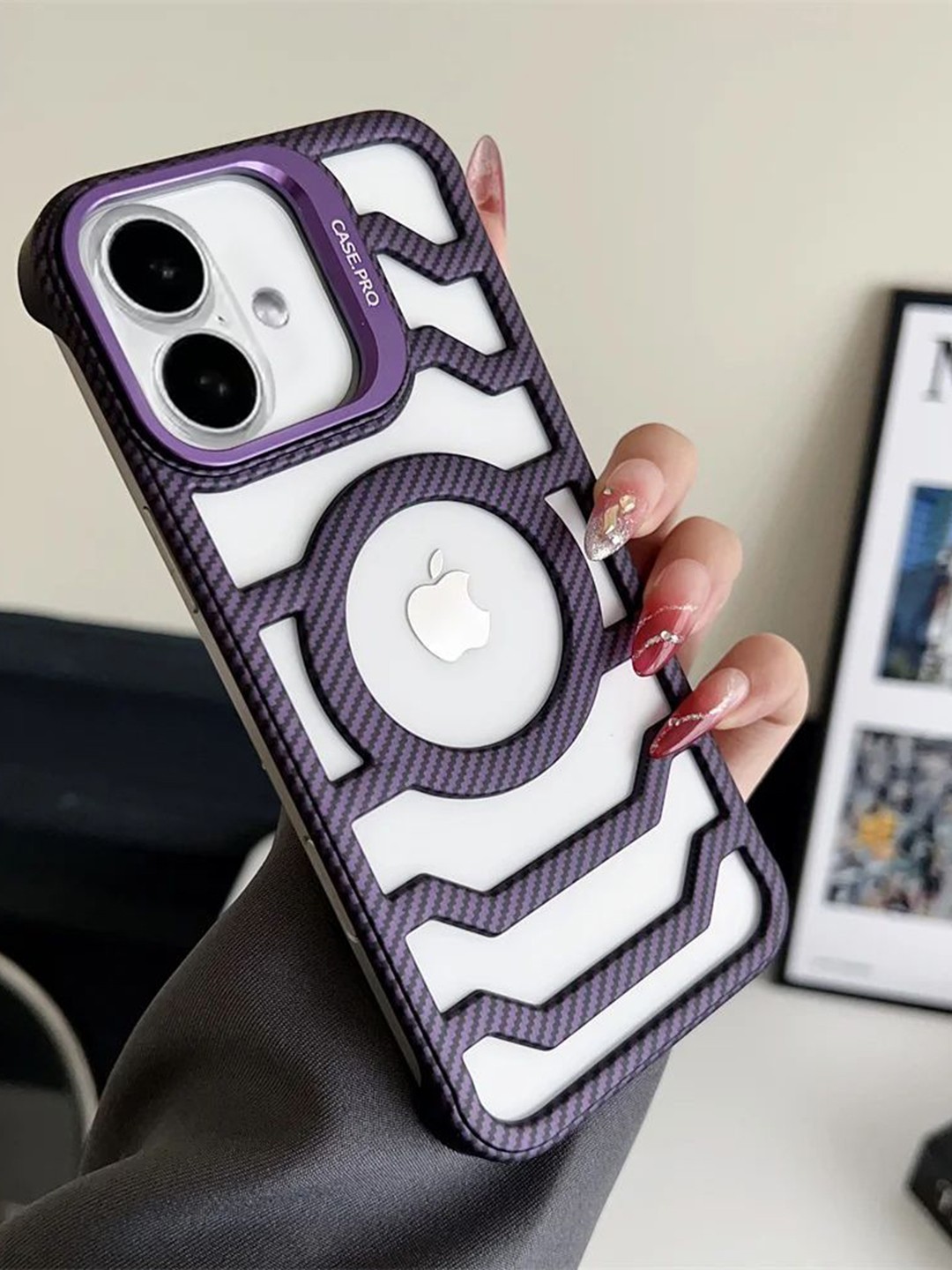 

Luxury Kase Solid iPhone 16 Plus Back Case, Purple