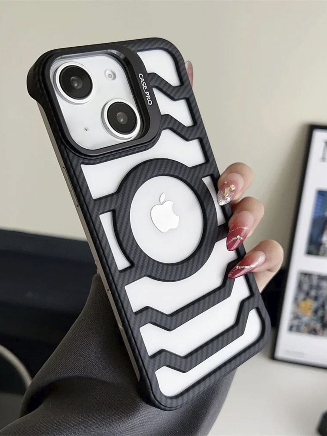 

Luxury Kase Solid iPhone 15 Plus Back Case, Black