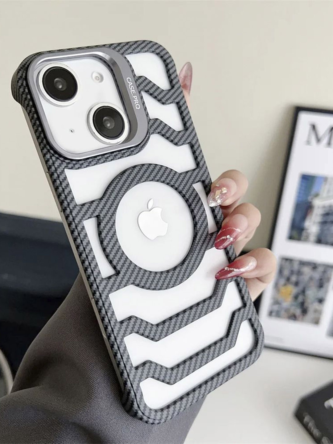 

Luxury Kase Solid iPhone 14 Plus Back Case, Grey
