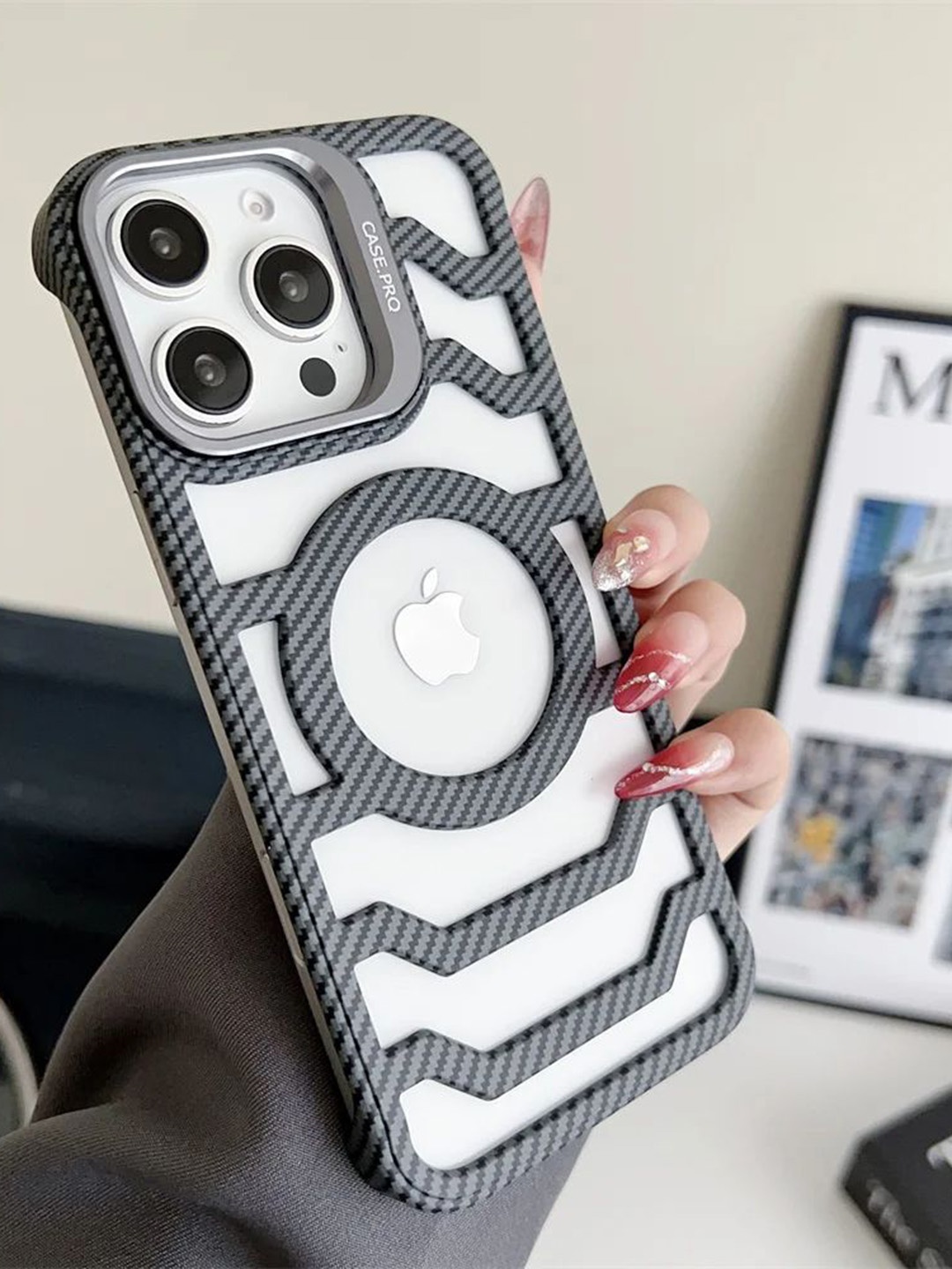 

Luxury Kase Solid iPhone 13 Pro Max Back Case, Grey