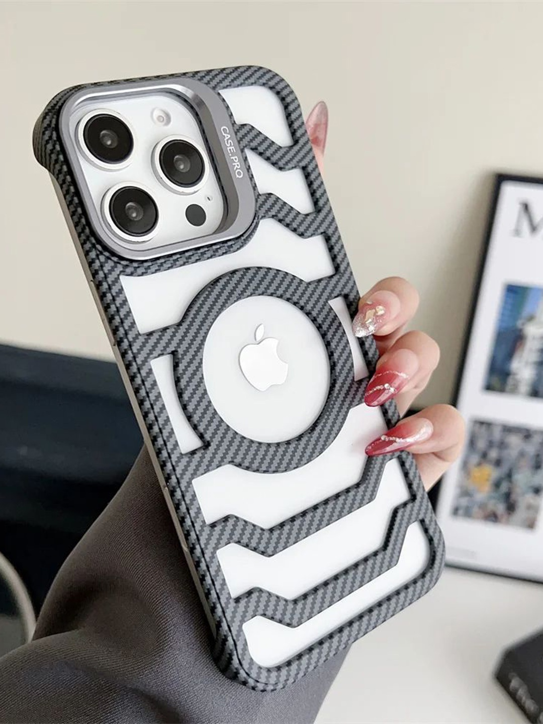

Luxury Kase LK172 Solid Printed iPhone 14 Pro Back Case, Grey