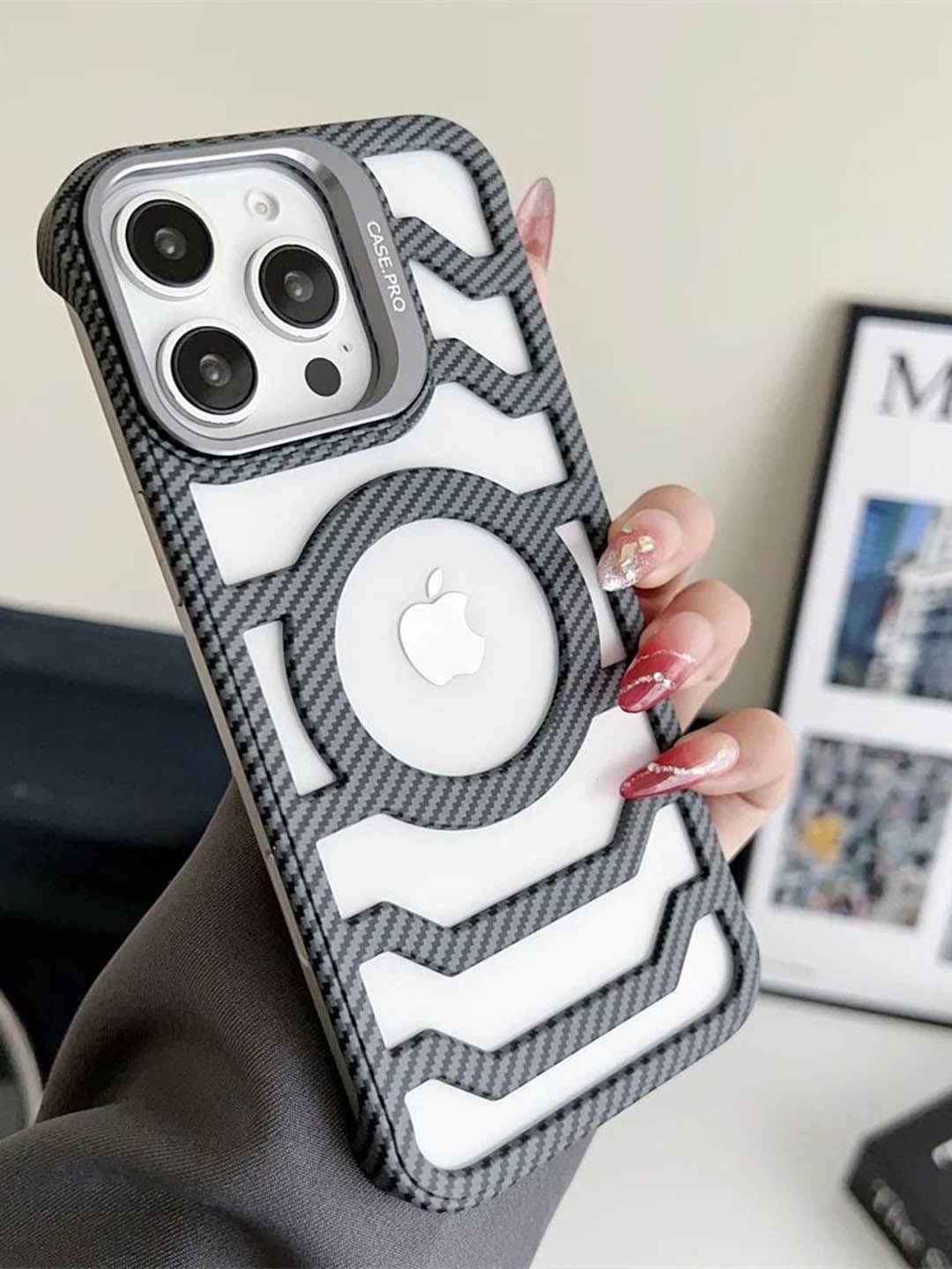 

Luxury Kase Solid iPhone 15 Pro Max Back Case, Grey