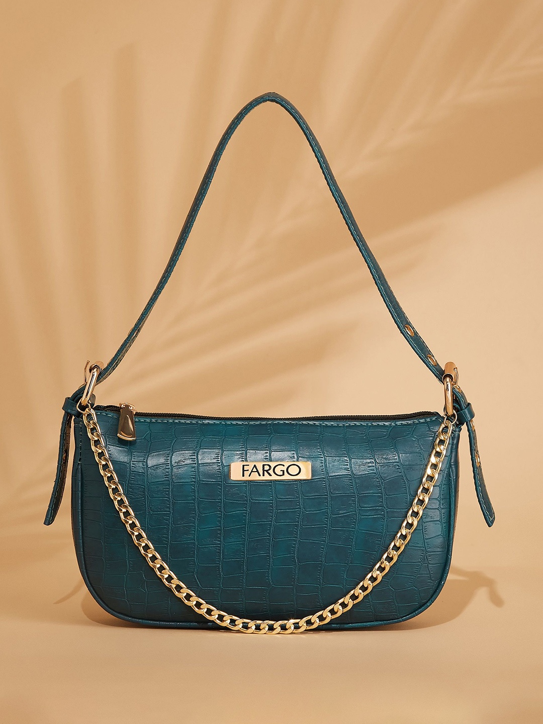 

FARGO Women Textured Structured Handheld Bag, Green