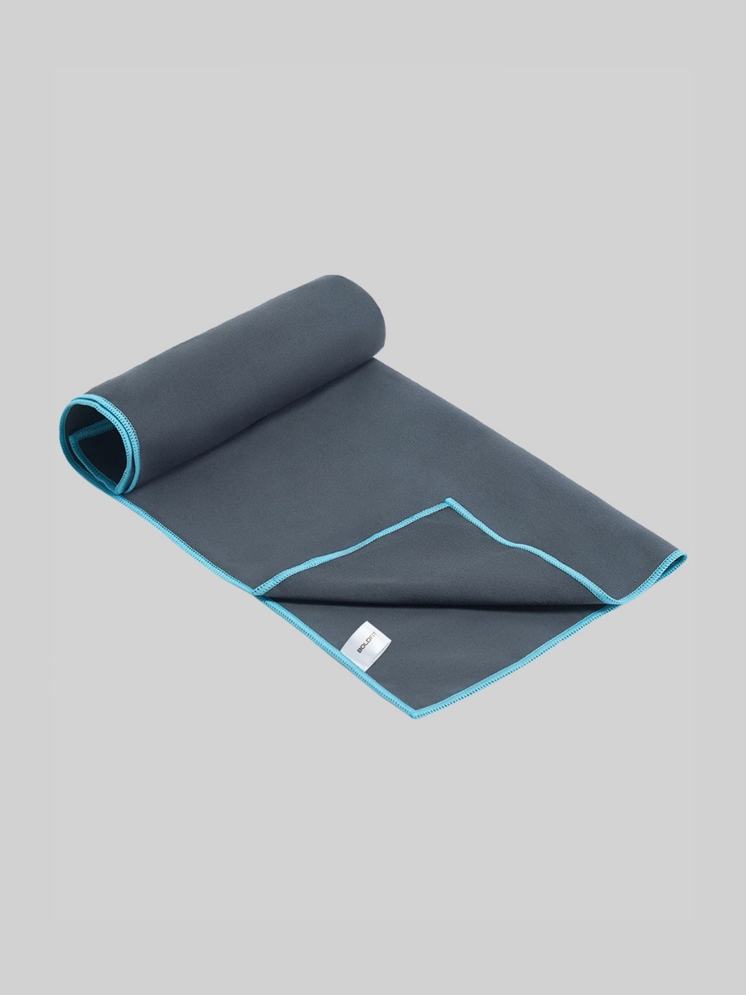 

BOLDFIT Grey & Blue Rectangular Face Towel