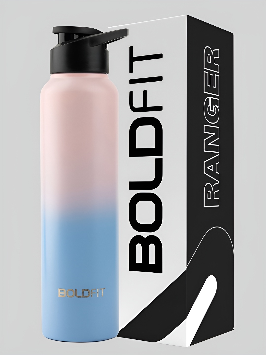 

BOLDFIT Pink & Blue Stainless Steel Colourblocked Water Bottle 1L