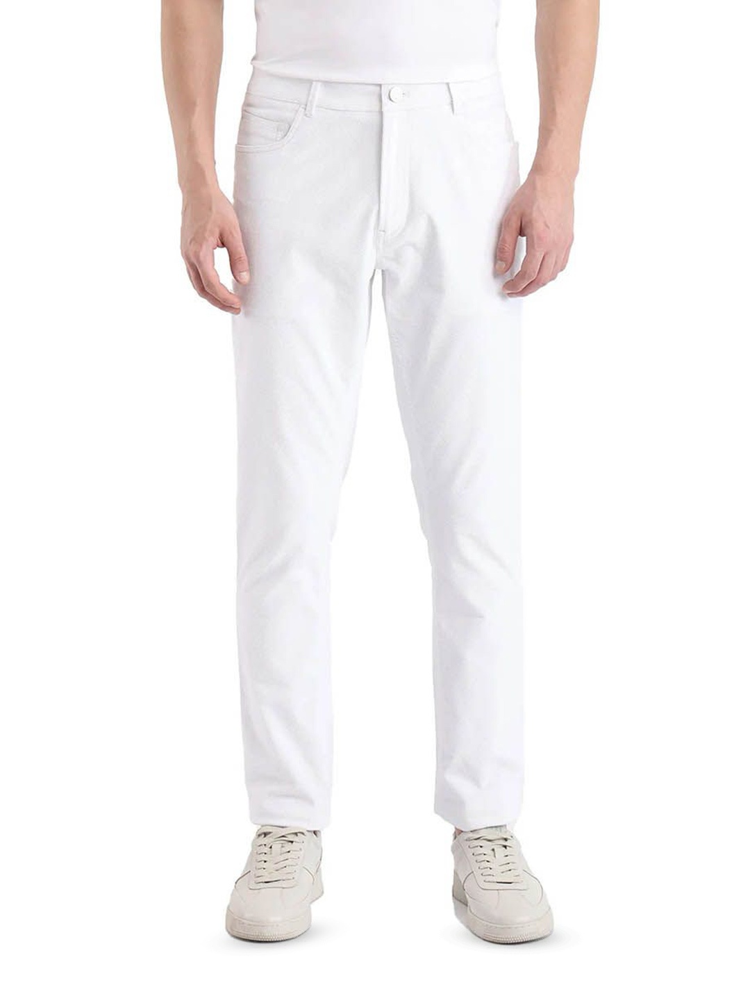 

RARE RABBIT Men Tailored Mid-Rise Chinos Trousers, White