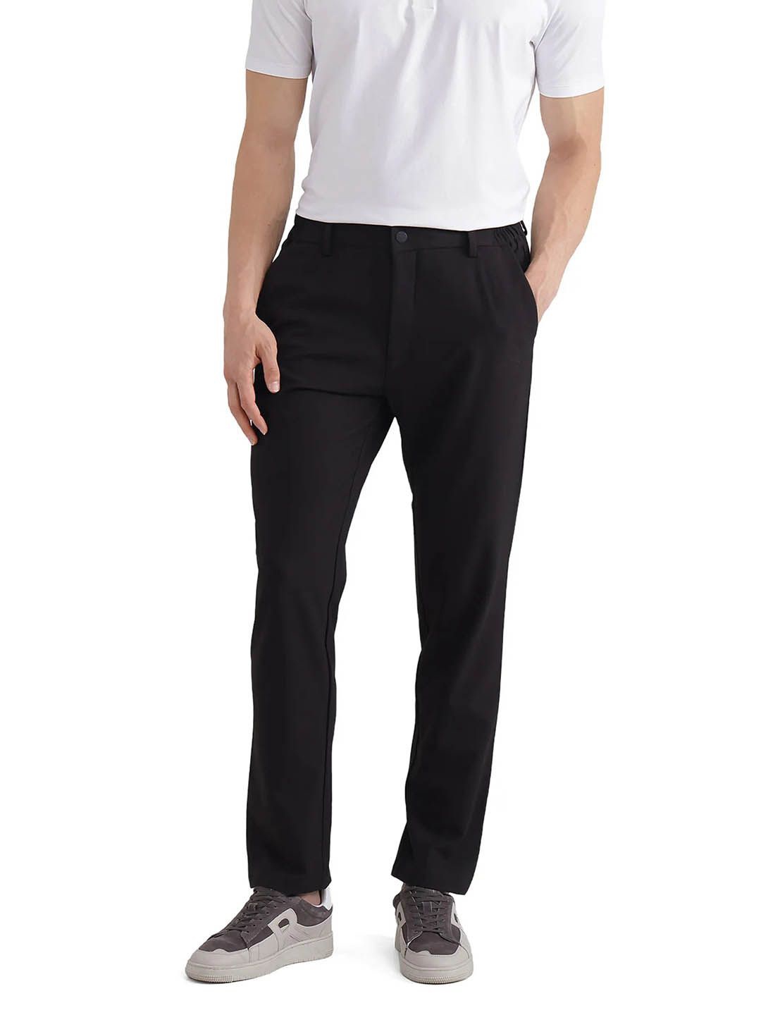 

RARE RABBIT Men Tailored Mid-Rise Trousers, Brown