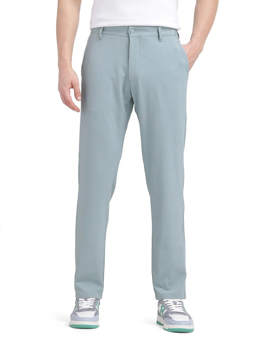 

RARE RABBIT Men Tailored Chinos Trousers, Green