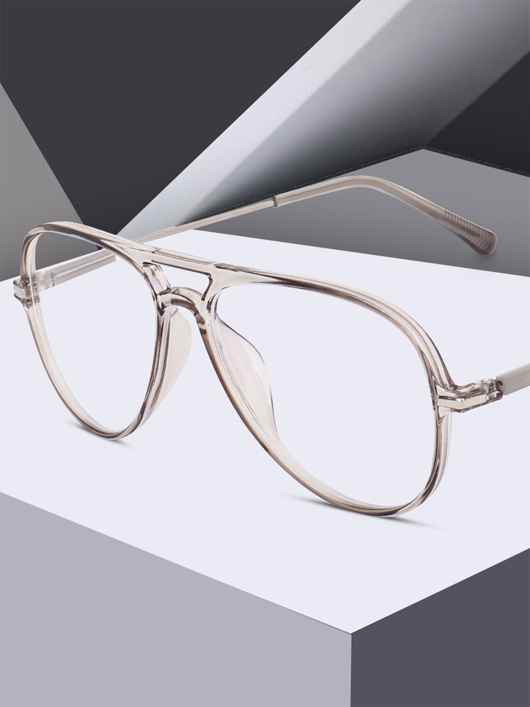 

Peter Jones Eyewear Unisex Full Rim Aviator Frames, Transparent