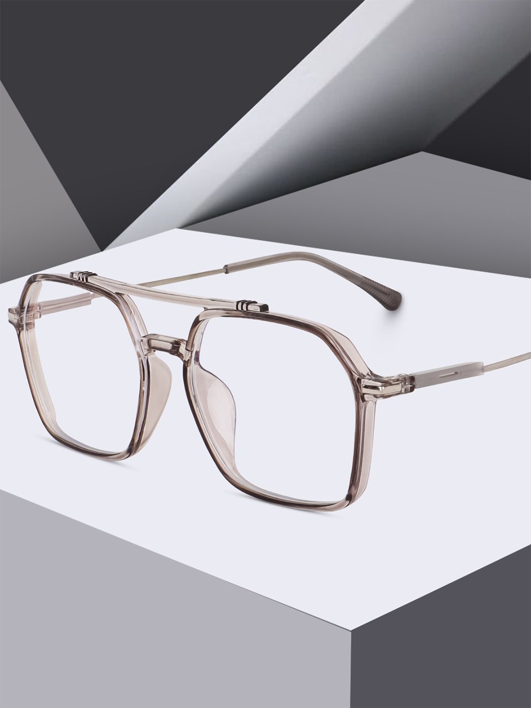

Peter Jones Eyewear Unisex Full Rim Square Frames, Silver