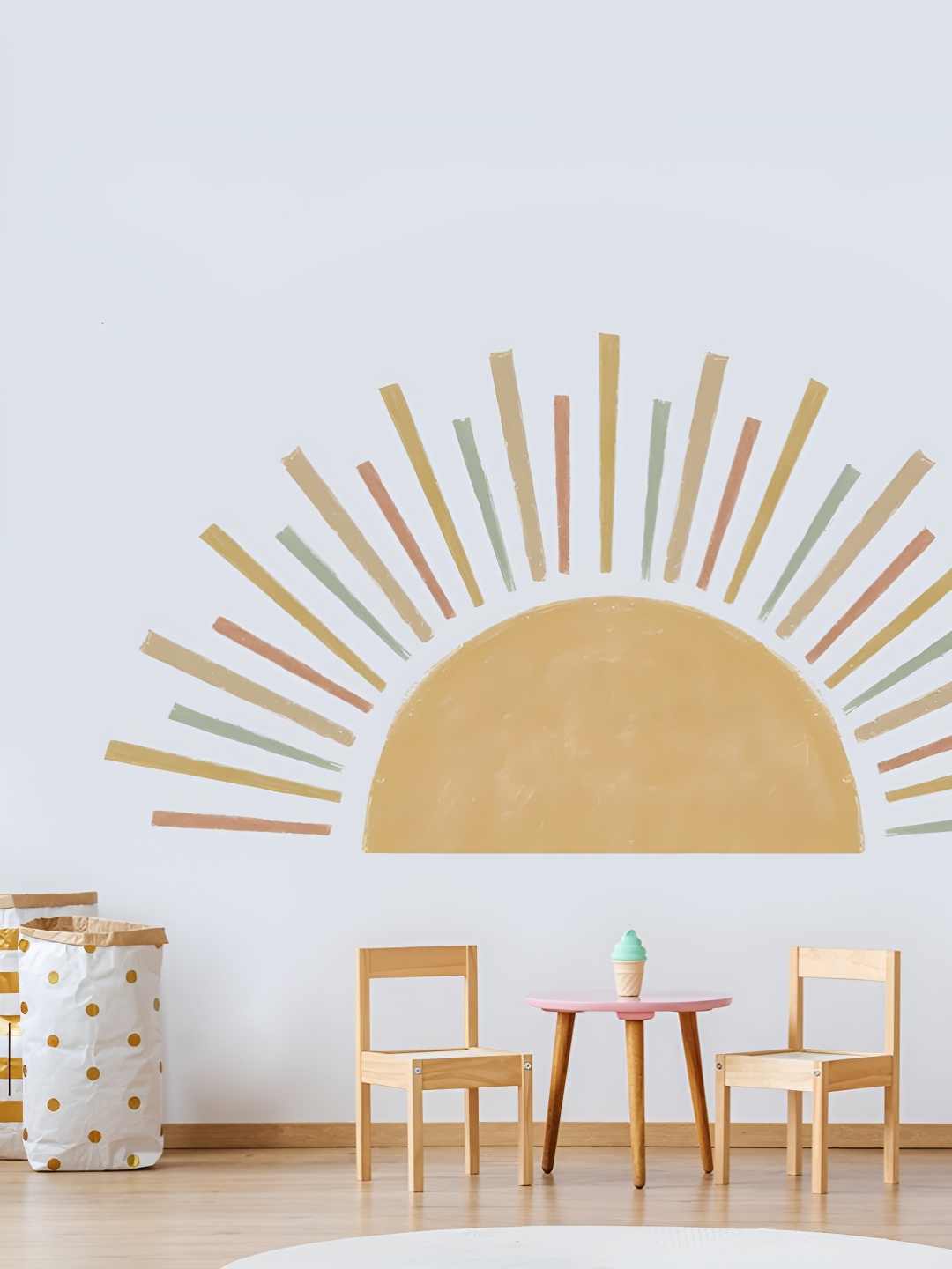 

Jaamso Royals Beige & Blue Printed Self-Adhesive Wall Stickers