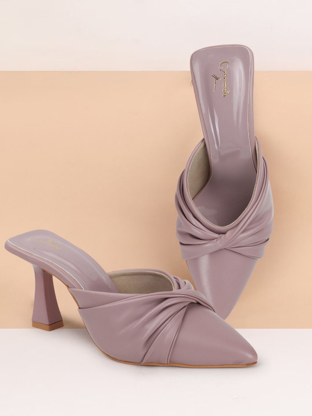 

CHINRAAG Women Block Heels Mules, Purple