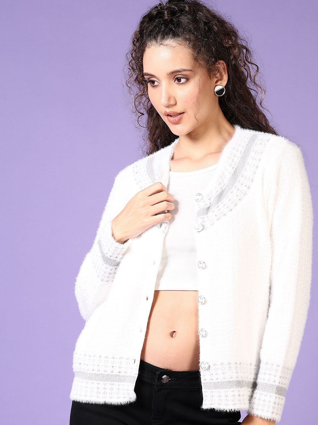 

V-Mart Women Cardigan, White