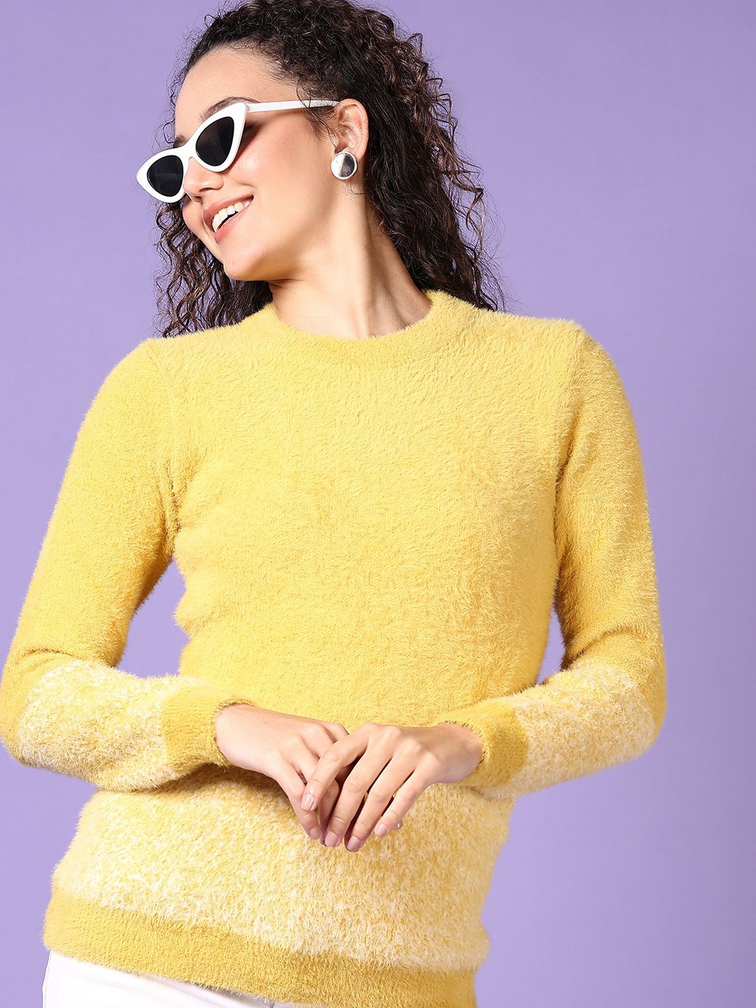 

V-Mart Women Round Neck Pullover, Mustard