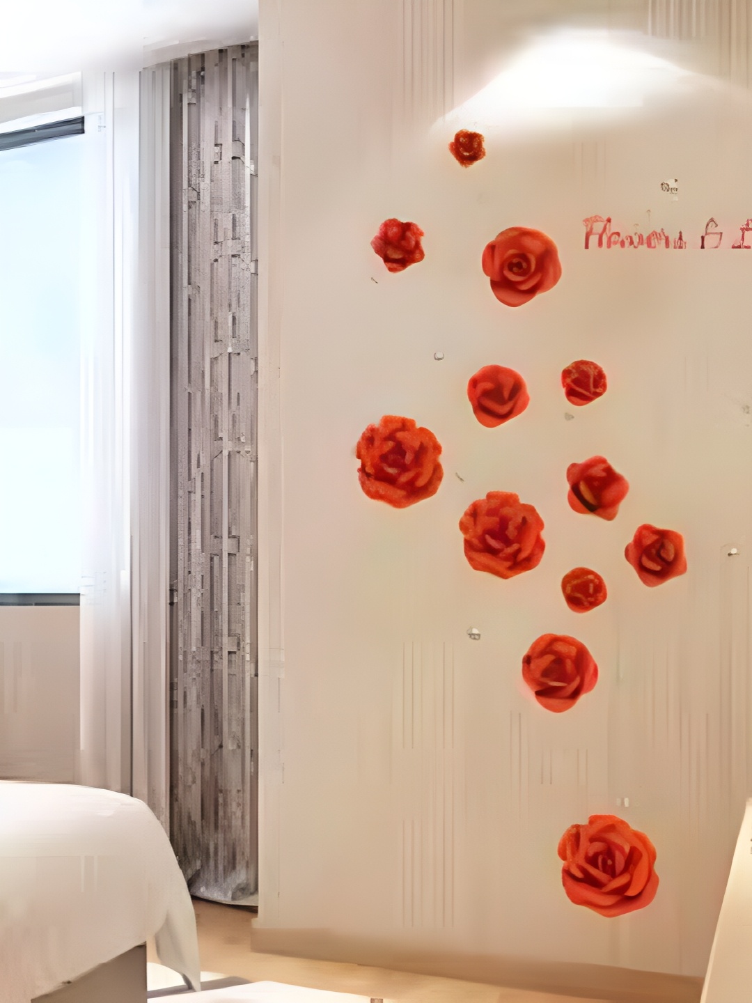 

Jaamso Royals Red Floral And Botanical Printed Self Adhesive Wall Sticker