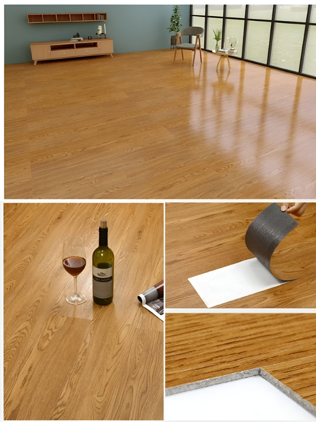 

Jaamso Royals Brown Patterned Waterproof Wear-Resistant Flame-Retardant Flooring Wallpaper