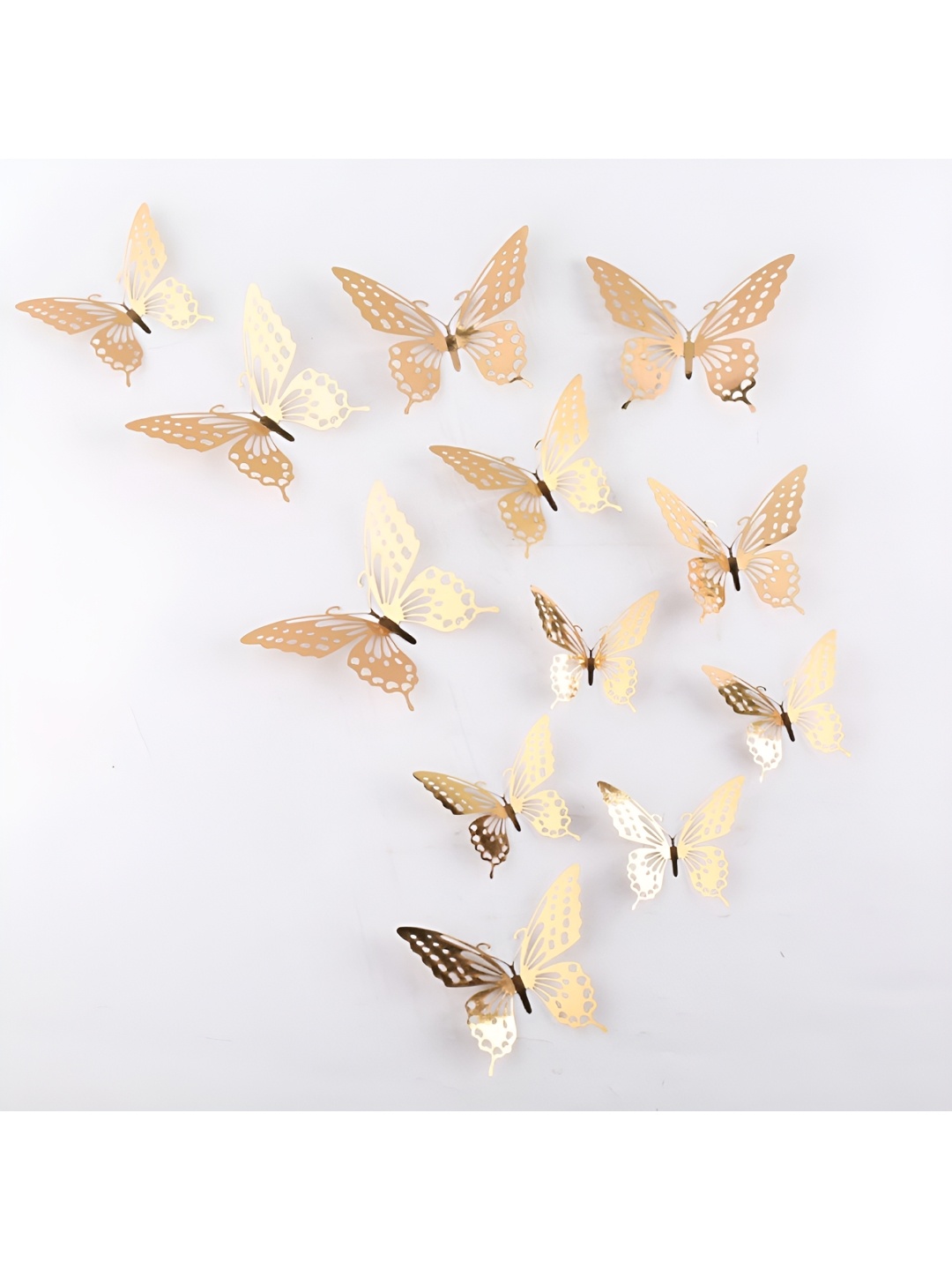 

Jaamso Royals Yellow 12 Pieces Butterfly Printed Waterproof Wall Decals & Stickers