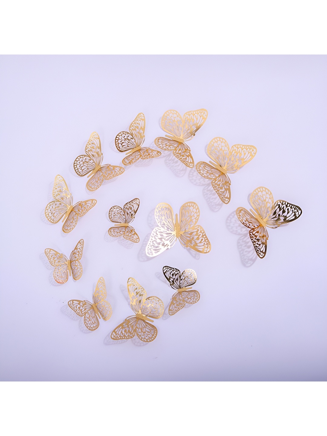 

Jaamso Royals Yellow 12 Pieces Butterfly Wall Stickers, Gold