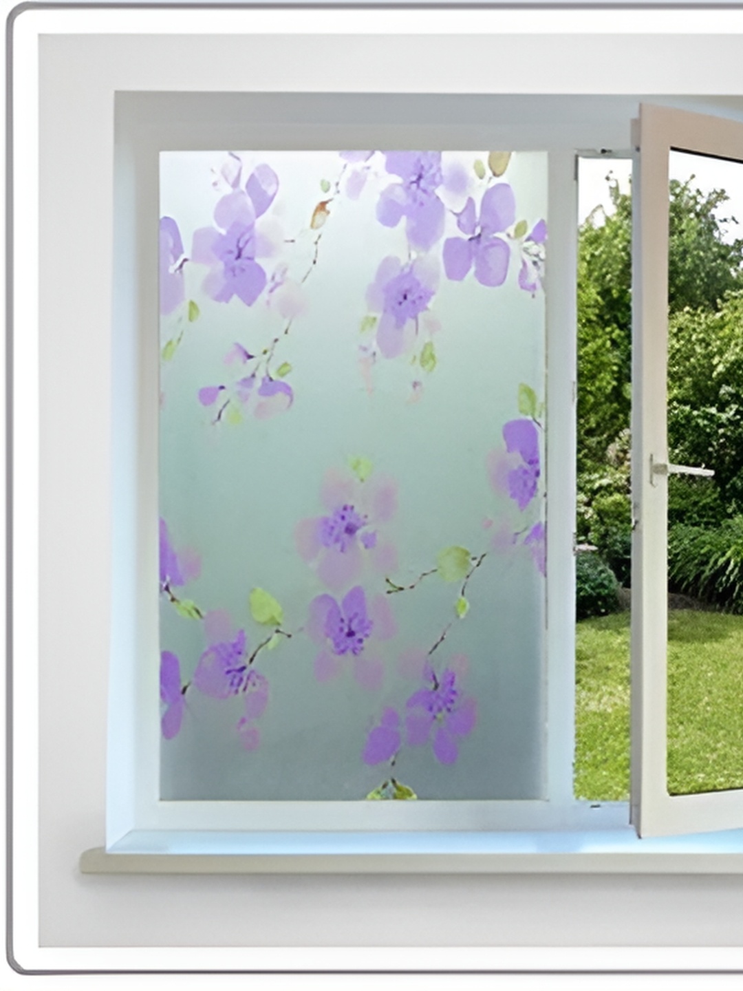 Jaamso Royals Purple & Green Floral Printed Waterproof Window Film