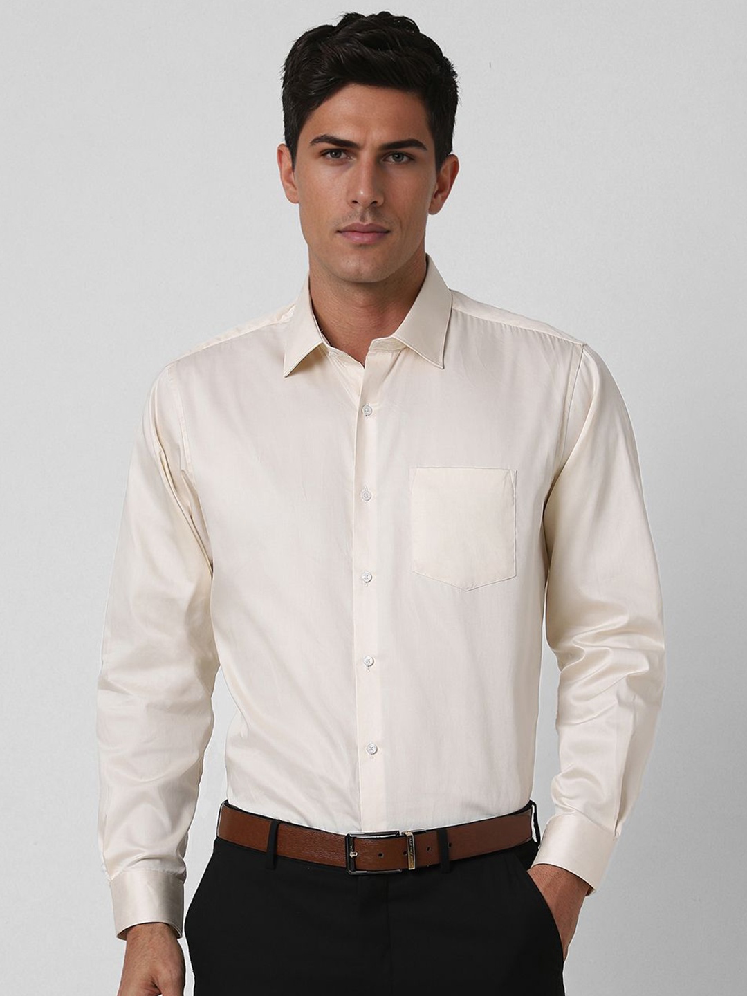 

Van Heusen Men Cotton Formal Shirt, Beige