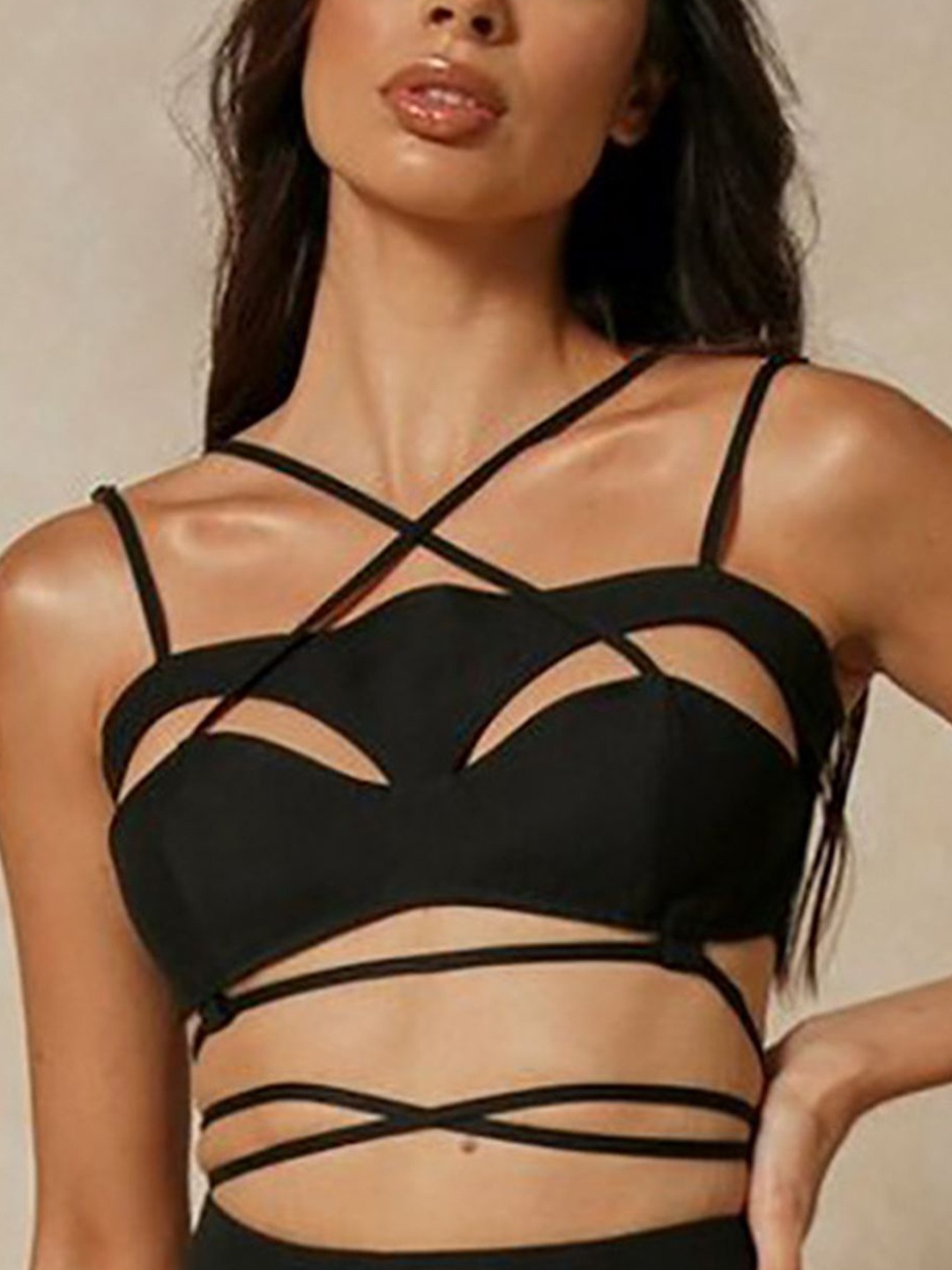 

LULU & SKY Women Bralette Crop Top, Black