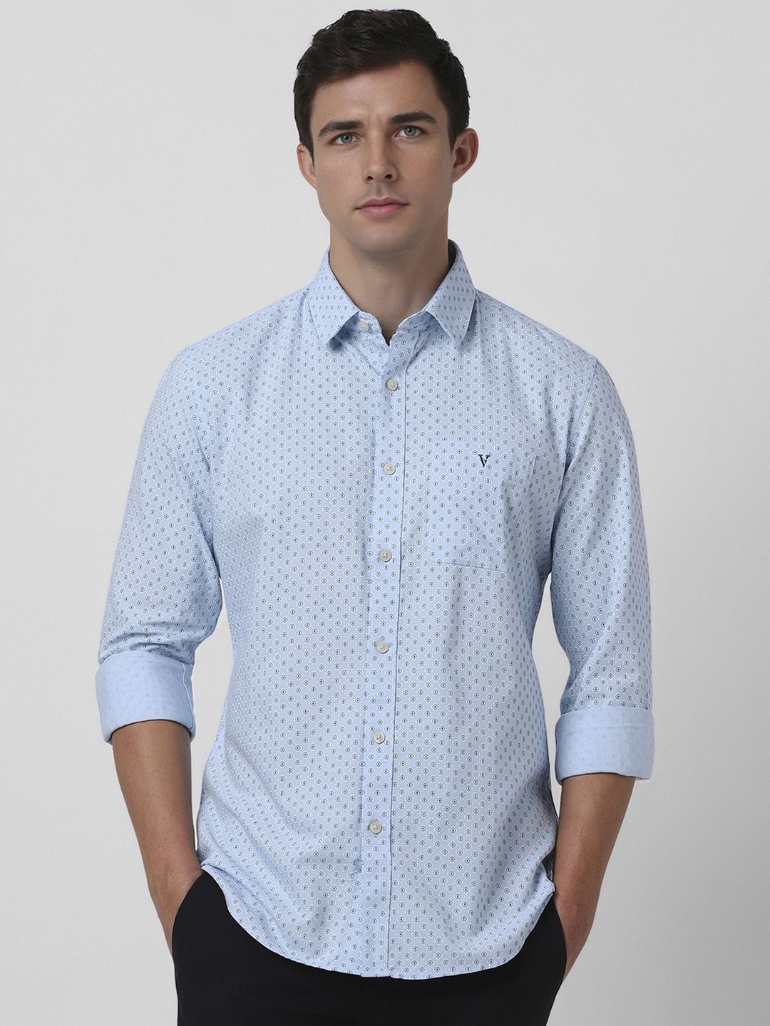 

Van Heusen Sport Men Slim Fit Printed Cotton Casual Shirt, Blue