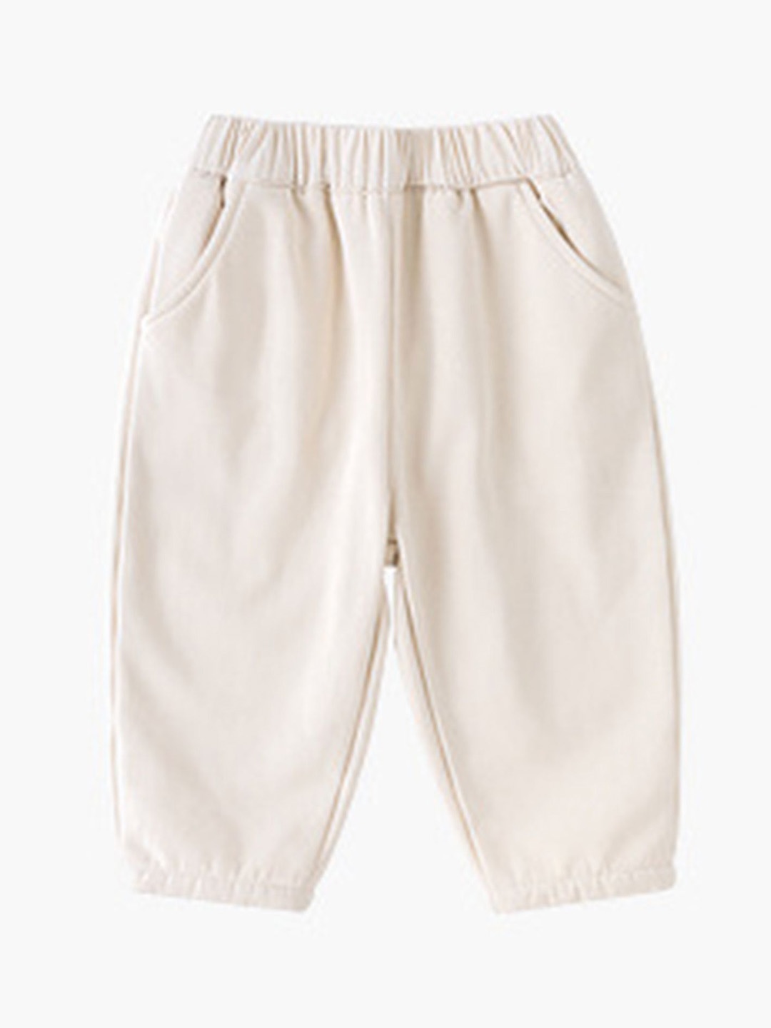 

LULU & SKY Kids Tapered Fit High-Rise Cotton Trousers, Beige