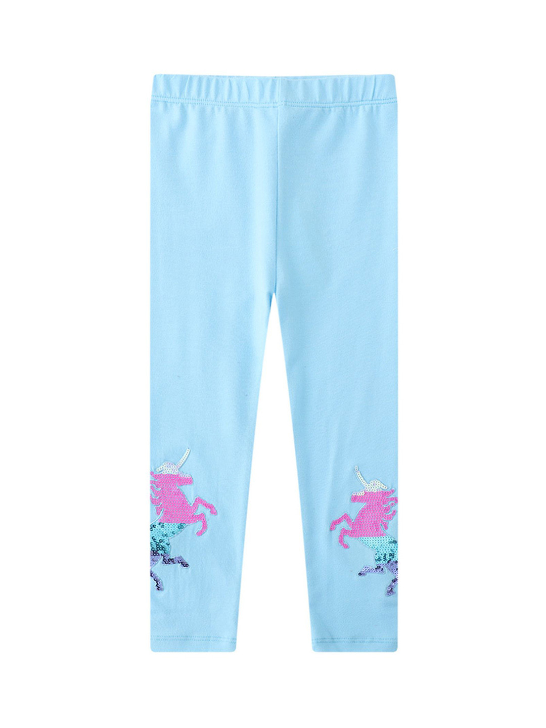 

LULU & SKY Girls Contrast Self-Design Leggings, Blue
