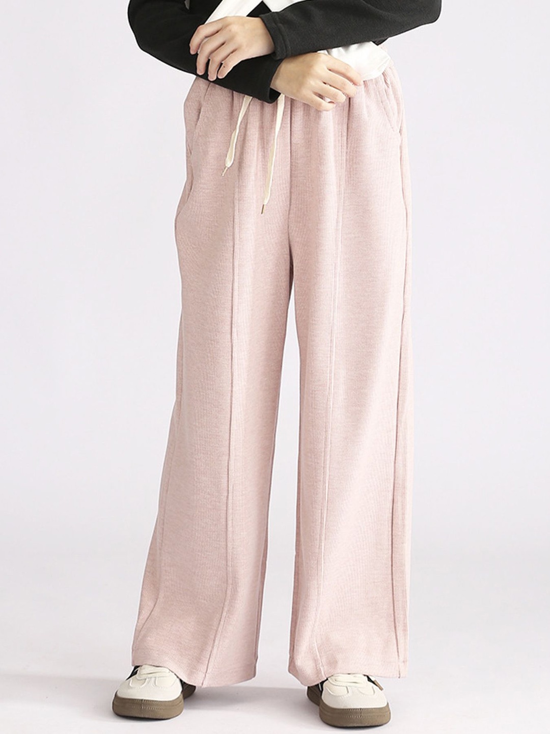 

LULU & SKY Girls Straight Fit High-Rise Trousers, Pink