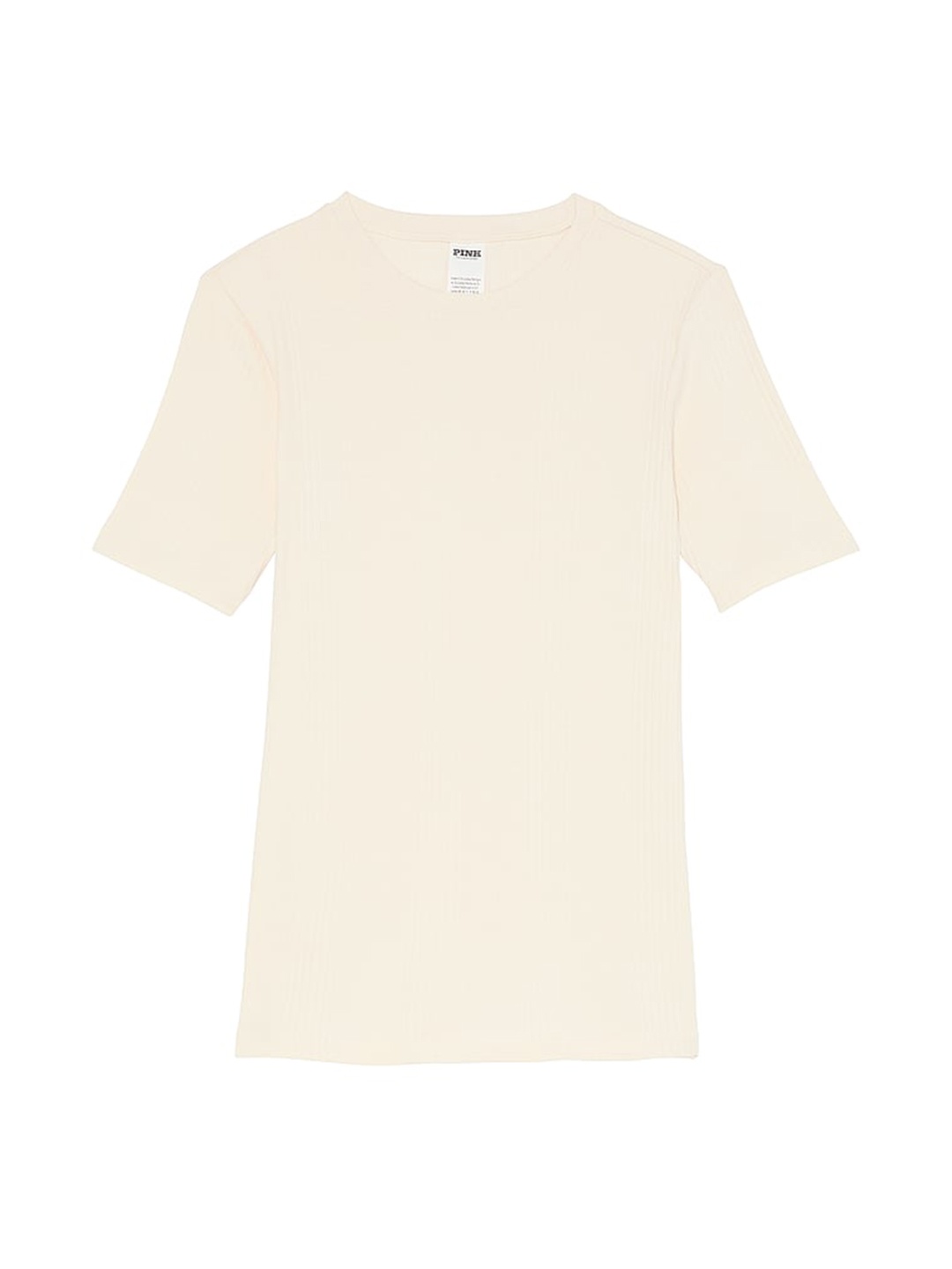 

Victoria's Secret Women Solid Round Neck Cotton T-shirt, Pink