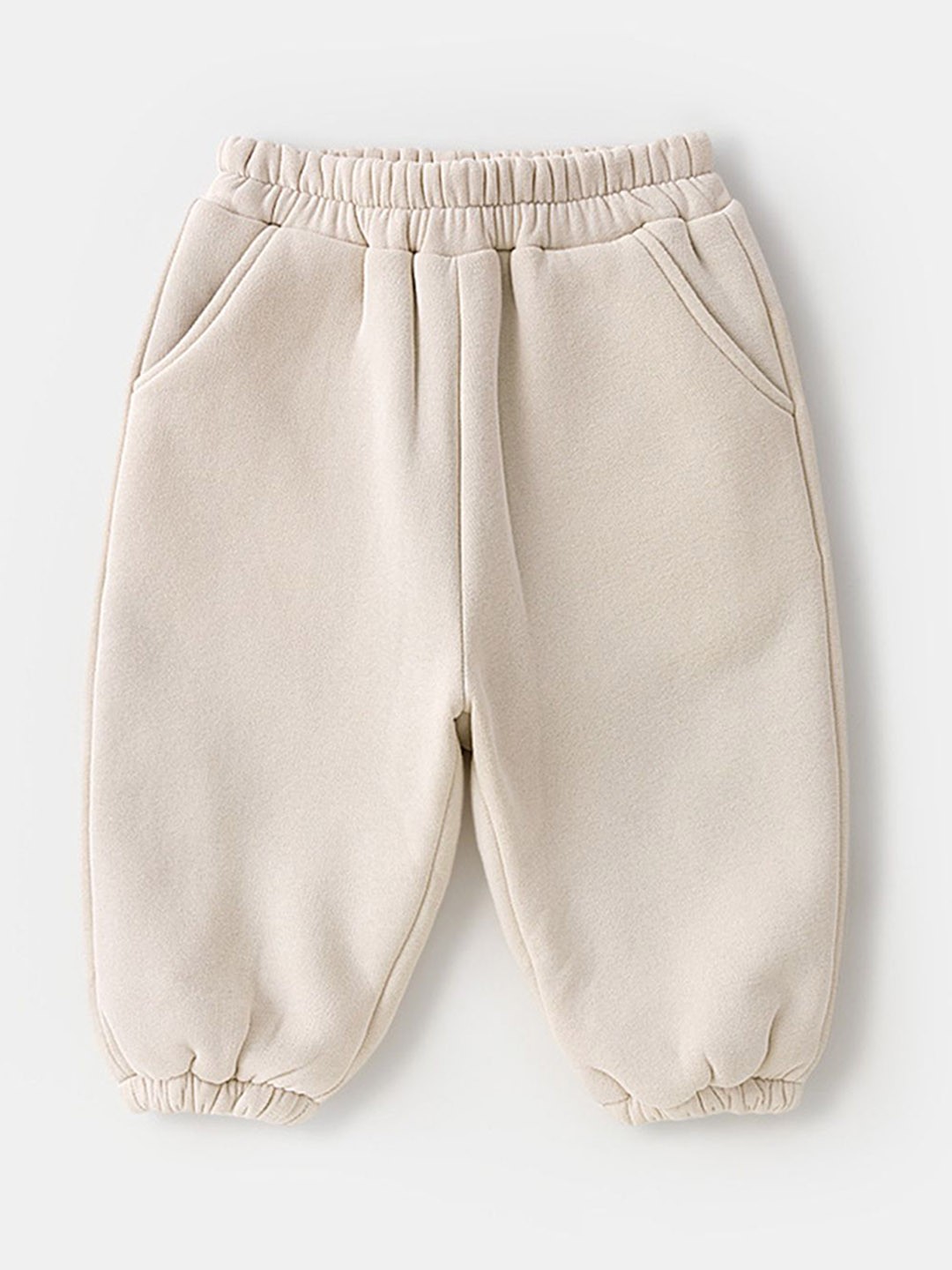 

LULU & SKY Unisex Kids Tapered Fit High-Rise Joggers Trousers, Off white