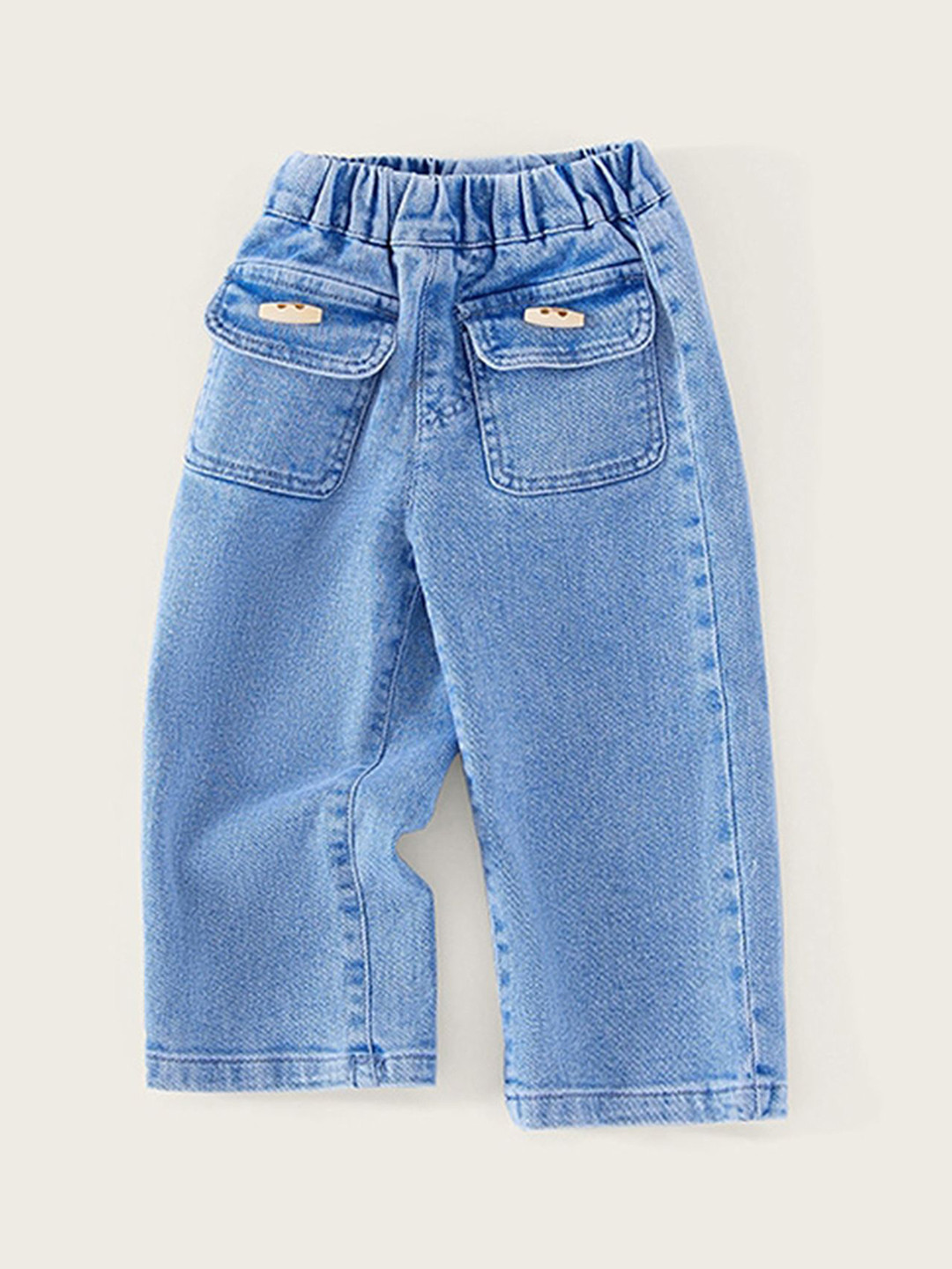 

LULU & SKY Girls Straight Fit High-Rise Low Distress Jeans, Blue