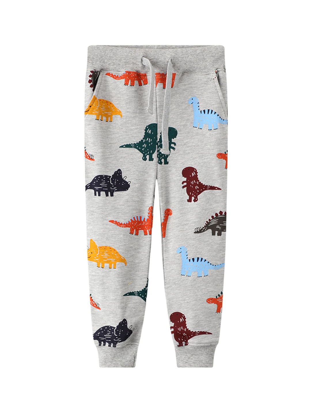 

LULU & SKY Boys Printed Tapered Fit High-Rise Joggers, Grey