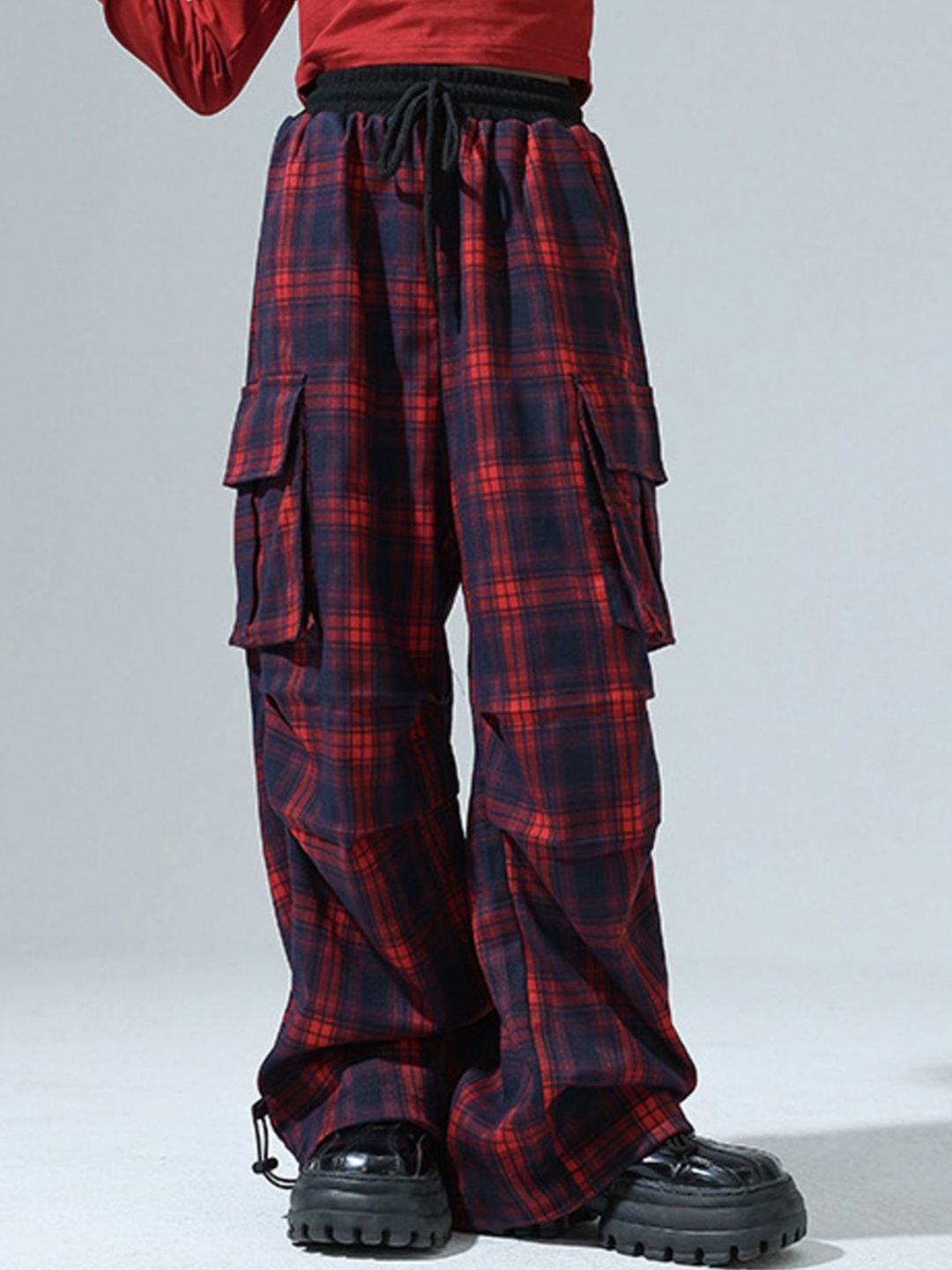 

LULU & SKY Girls Printed Straight Fit High-Rise Parallel Trousers, Blue
