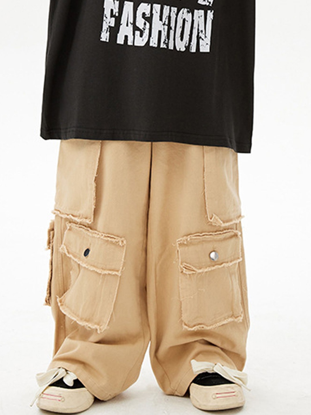 

LULU & SKY Kids Wide Cargos Trousers, Khaki