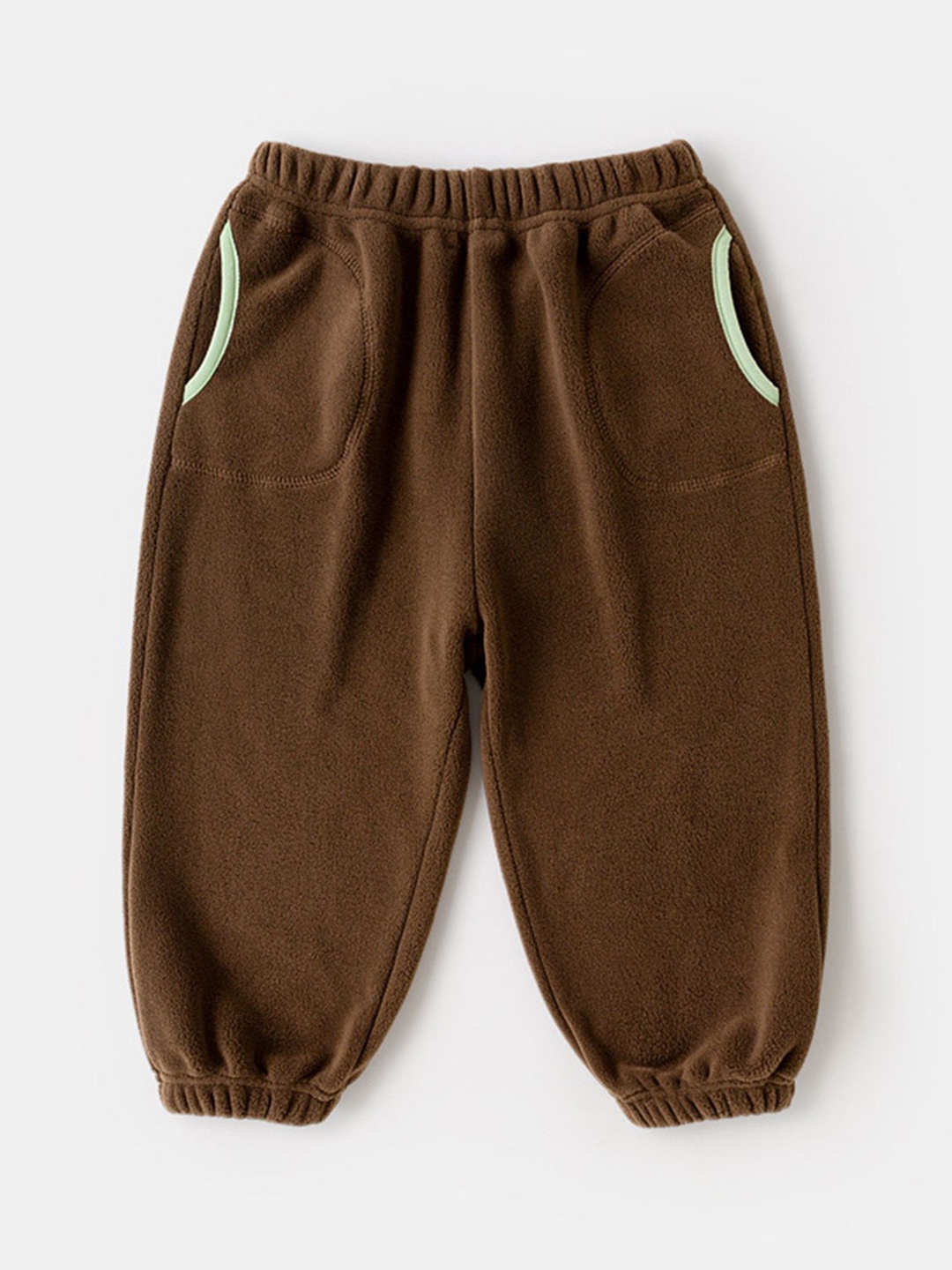 

LULU & SKY Kids Tapered Fit High-Rise Joggers Trousers, Brown