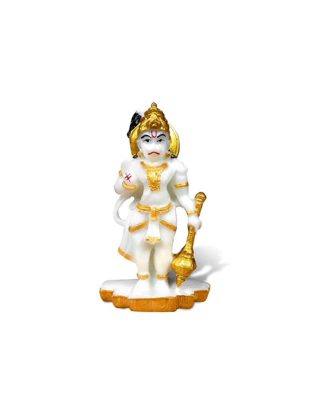 

Adhvik White & Gold Toned Bajrangbali Religious Figurine Showpiece
