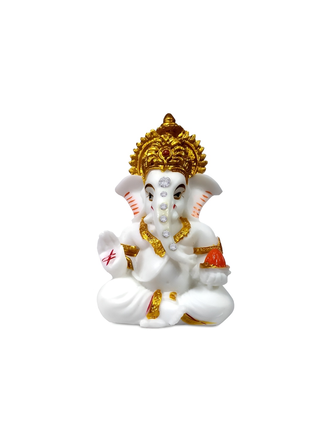

Adhvik White & Gold Toned Marble Religious Idol Showpiece