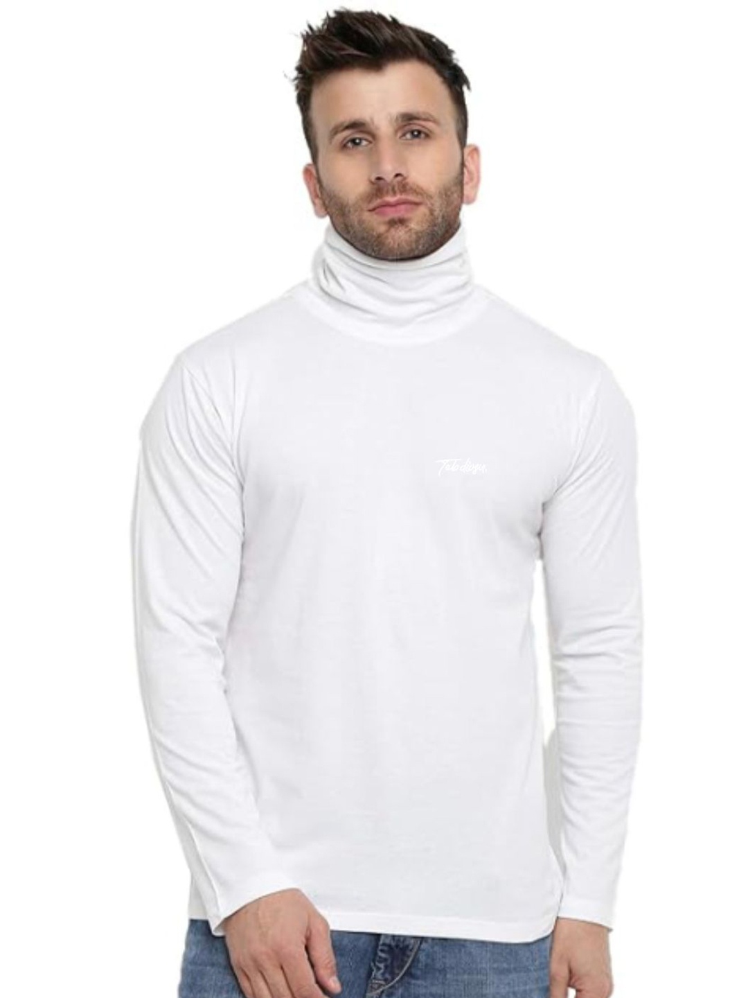 

TAB91 Men Pullover Sweatshirt, White