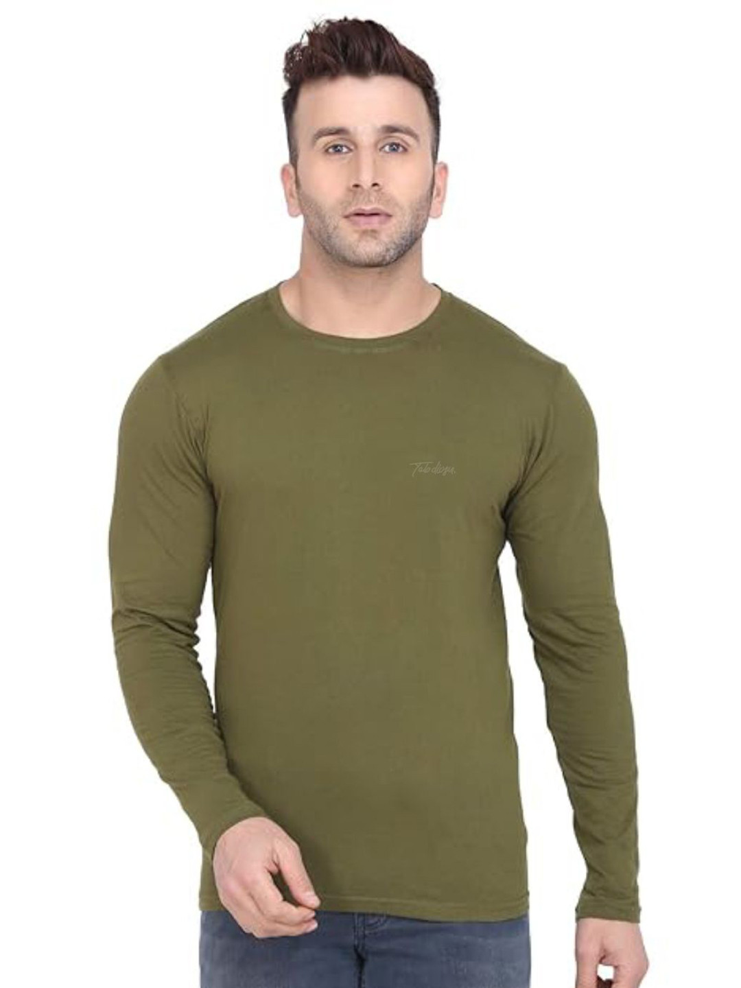 

TAB91 Men Round Neck T-shirts, Green